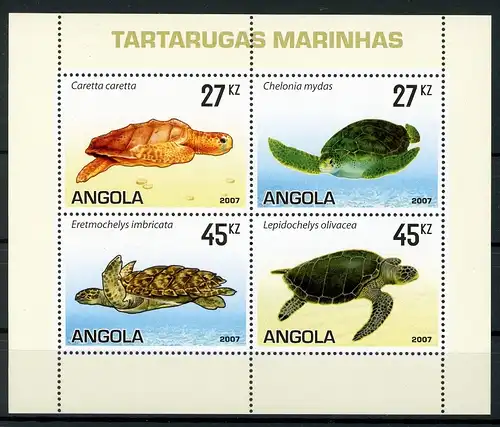 Angola Kleinbogen 1794-1797 postfrisch Schildkröte #IN066