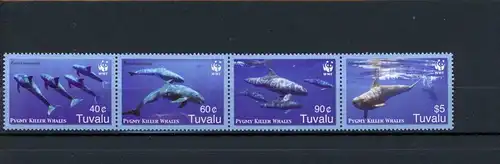 Tuvala Viererstreifen 1307-1310 postfrisch Wale #IN046