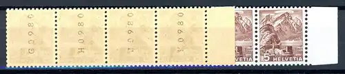 Schweiz Rollenmarken 500 R postfrisch 10er Streifen gefaltet #IX674