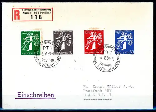 Schweiz FDC 344-347 postfrisch leicht verfärbter Umschlag #IX665