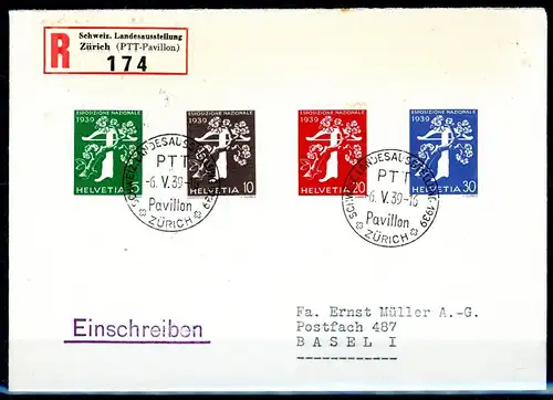 Schweiz FDC 352-355 postfrisch leicht verfärbter Umschlag #IX663