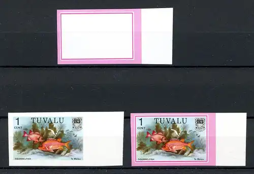 Tuvalu 83 geschnitten postfrisch Phasendrucke, Fische #1C744