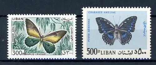 Libanon 908-909 postfrisch Schmetterlinge #1C976