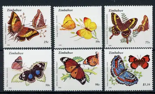 Simbabwe 488-493 postfrisch Schmetterling #1D072