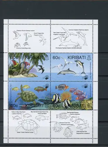 Kiribati Kleinbogen 715-18 postfrisch Schildkröte #IN084
