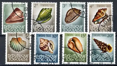Togo Portomarken 62-69 gestempelt Muscheln/ Schnecken #1B456