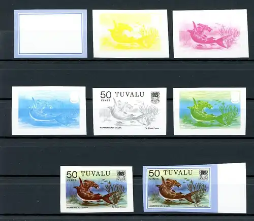 Tuvalu 96 geschnitten postfrisch Phasendrucke, Fische #1C750