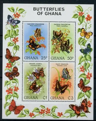 Ghana Block 95 postfrisch Schmetterlinge #GL664