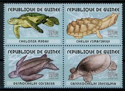 Guinea Vierblock 3362-3365 postfrisch Schildkröte #IN079