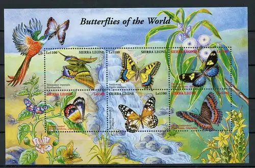 Sierra Leone KB mit 3982-3987 postfrisch Schmetterling #1D066