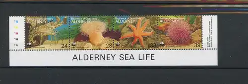 Alderney Viererstreifen 61-64 postfrisch Meerestiere #IJ467