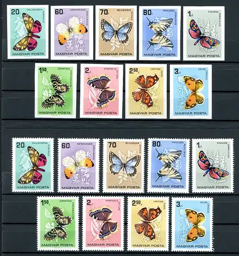Ungarn 2201-2209 A + B postfrisch Schmetterlinge #1C869
