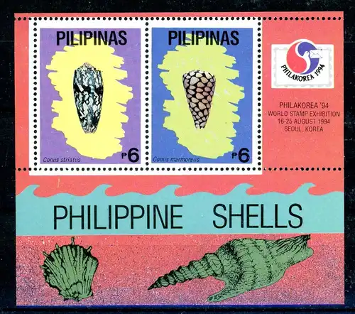 Philippinen Block 77 postfrisch Muscheln/ Schnecken #1D132