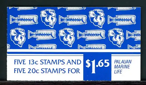 Palau Inseln MH mit je 5 x 13 D + 14 D postfrisch Muscheln #1D143