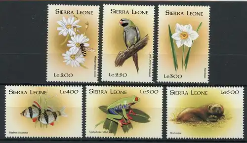 Sierra Leone 2986-2991 postfrisch Tiere und Pflanzen #1D059