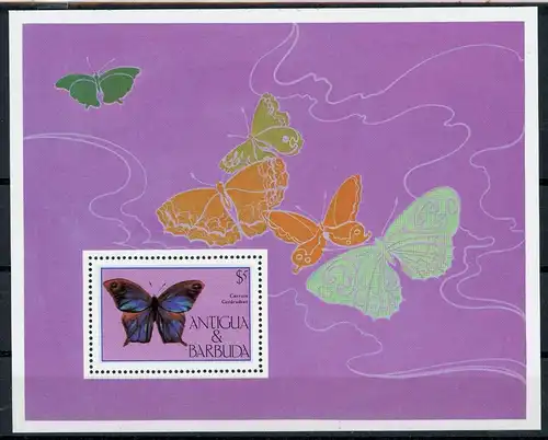 Antigua + Barbuda Block 92 postfrisch Schmetterling #1D162