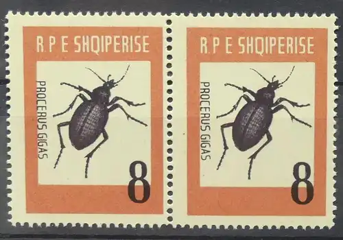 Albanien waag. Paar 737 postfrisch Riesenlaufkäfer, Insekten #HB394
