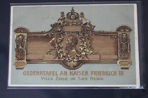 AK Deutschland Gedenktafel Kaiser Friedrich III - Villa Zirio #PL103