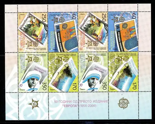 Makedonien ZD Bogen 370-373 postfrisch 50 J. Europamarken #HB415