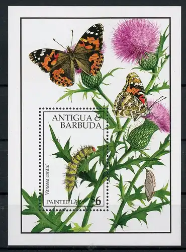 Antigua + Barbuda Block 200 postfrisch Schmetterlinge #1D168