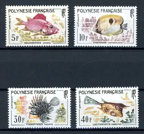franz. Polynesien 24-27 mit Falz Fische #1C984