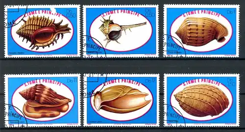 St. Tomé und Principe 680-685 gestempelt Muscheln/ Schnecken #1D111