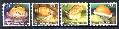 Papua Neuguinea 516-519 postfrisch Muscheln/ Schnecken #1D138