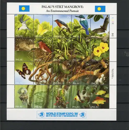 Palau Inseln ZD Bogen 3187-3237 postfrisch Tiere #Schm5053