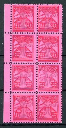 SBZ Mecklenburg-Vorpommern 19 y postfrisch 8er Block #HE625