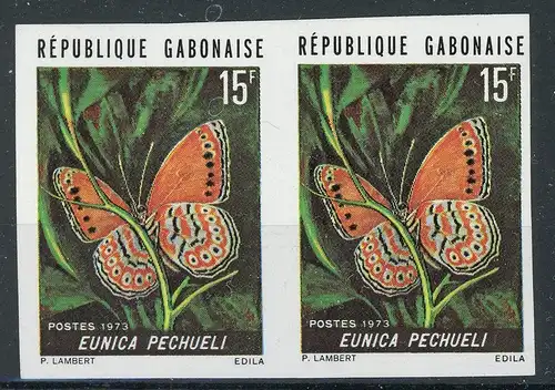 Gabun 495 B postfrisch als Paar Schmetterlinge #GL639