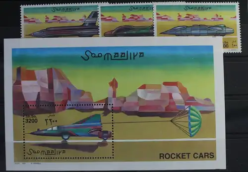 Somalia Block 75 mit 863 und 860-862 postfrisch Raketenautos #WW094