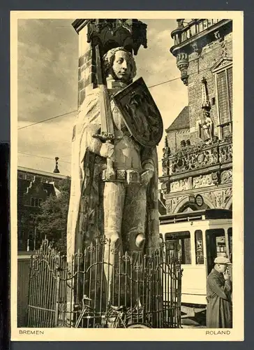 AK Bremen Roland Denkmal vor Rathaus 1938 #HC097