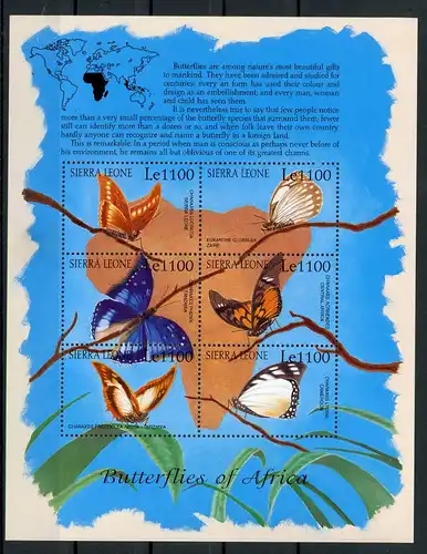 Sierra Leone KB mit 3974-3979 postfrisch Tiere und Pflanzen #1D063