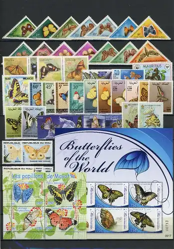 LOT "SCHMETTERLINGE" Marken/Blöcke postfrisch #Schm5030