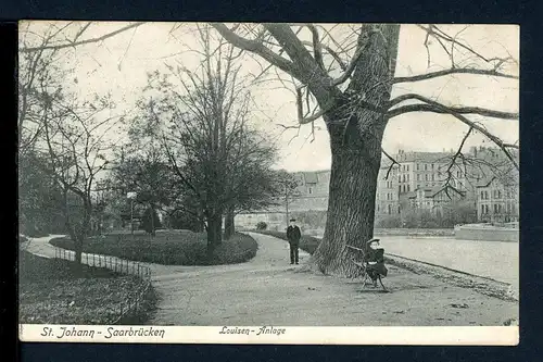AK Saarbrücken Louisen-Anlage 1909 #HC117