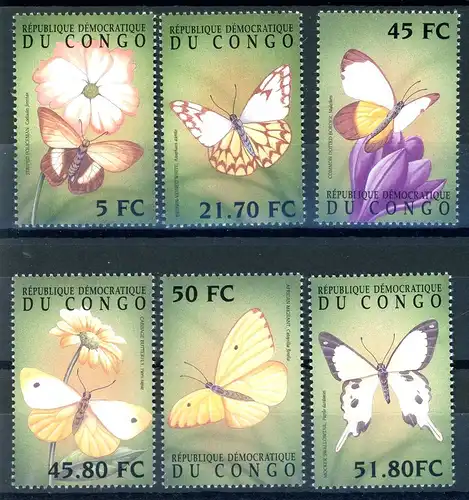 Kongo Kinshasa 1640-1645 postfrisch Schmetterling #1D270