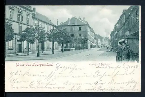 AK Saargemünd -Deutsches Kaiserreich Landgerichtsplatz 1901 #HC133