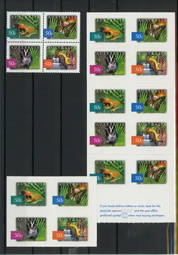 Australien 2237-2244, M-Heft postfrisch Schmetterling Viererblock #GL770