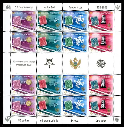 Montenegro ZD Bogen 108-11 postfrisch 50 J. Europamarken #JE650