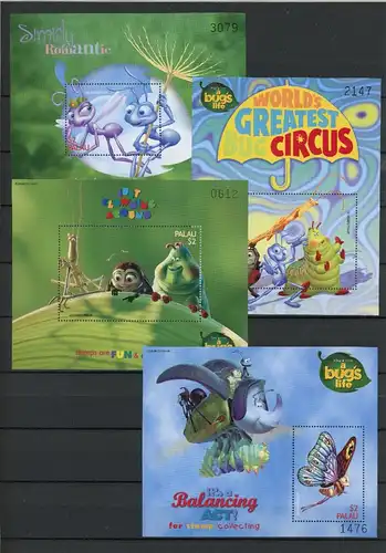 Palau Inseln Klb. 1383-1398, Block 72-75 postfrisch Käfer #Schm5050