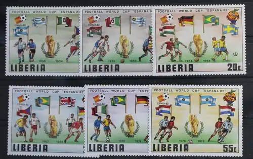 Liberia 1187-1192 postfrisch Fußball - Weltmeisterschaft #WW275