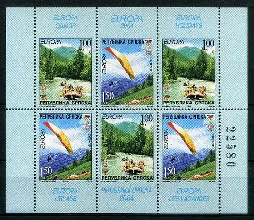 Bosnien und Herzegowina H-Blatt 7 mit300-301 postfrisch CEPT 2004 #HB410