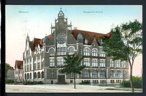 AK Münster/ Westfalen Baugewerk-Schule 1908 #HB496