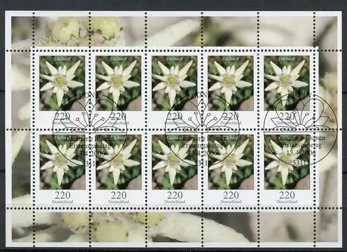 Bund Zehnerbogen 2530 Bonn Ersttagssonderstempel #1D328