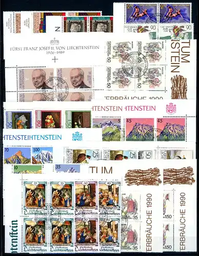 Liechtenstein Jahrgang 1990 984-1010 gestempelt 4er Blöcke #GG1739