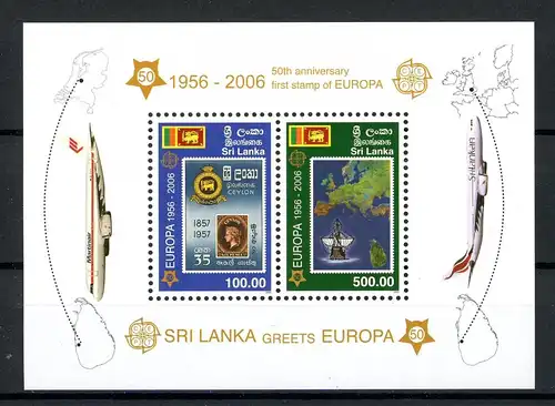 Sri Lanka Block 102 postfrisch 50 J. Europamarken #HB399