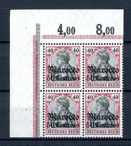 Deutsche APA Marokko 40 postfrisch Eckrand Viererblock #GJ388