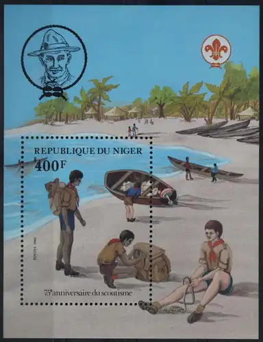 Niger Block 37 mit 800 postfrisch Pfadfinder #WP274