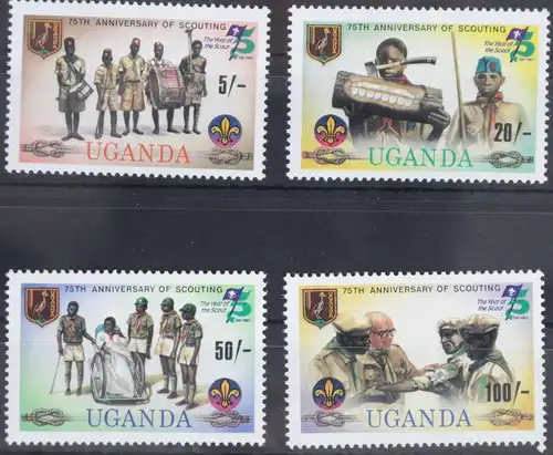 Uganda 338-341 postfrisch Pfadfinder #WP325