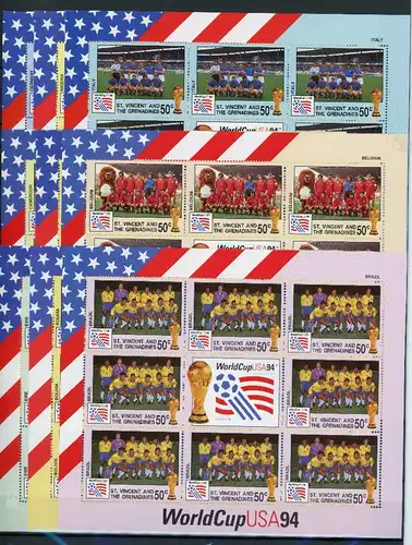 St. Vincent Kleinbogen 2809-2832 unvollst. postfrisch Fußball #GI535